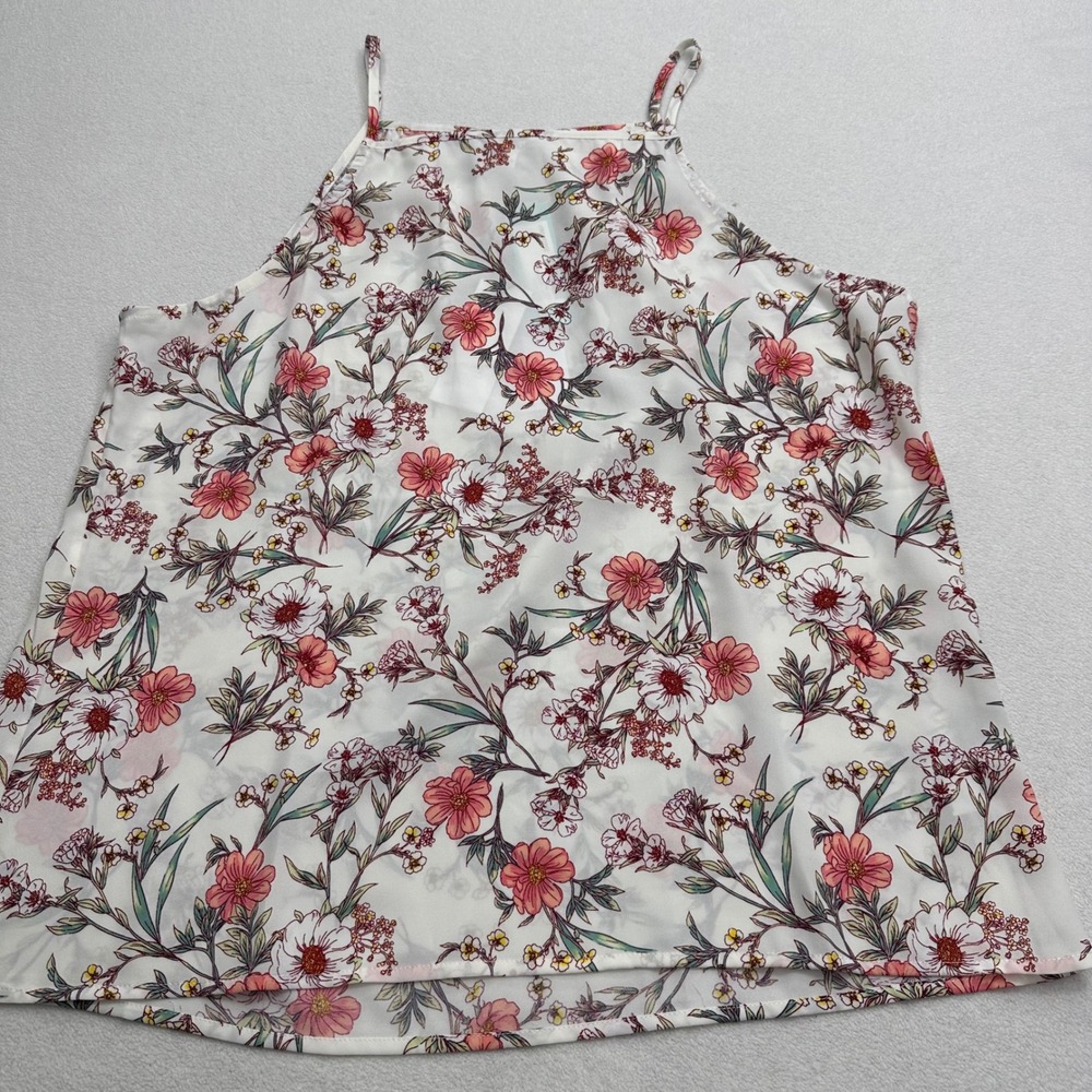 Womens XL‎ Floral High Neck Halter Top NWT PInk Summer Garden Wedding Guest Chic - Picture 2 of 8